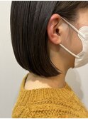 大人可愛い20代30代40代前下がりまとまりボブ丸みショート◎