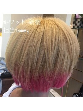 ワット 原宿店(W) ピンクx裾カラー W-ワット-原宿店