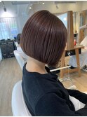 ぷつっとボブ 縮毛矯正 ココアベージュ