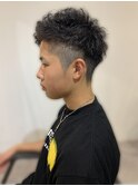 男前ワイルドメンズパーマ刈り上げツーブロック