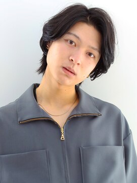 ヘアサロンガリカアオヤマ(hair salon Gallica aoyama) 【Gallica】大人の色気メンズミディアムウルフ×艶感黒髮