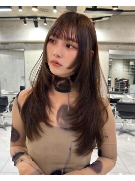 サイン 表参道(SIGN) 韓国ヘアグレージュカラーブリーチ無し髪質改善イヤリングカラー