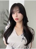 韓国ロングヘア/似合わせカット/小顔/2wayバング/レイヤーカット