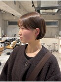 ミニボブ×ベージュ　【松梨】