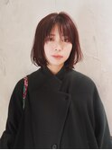 【macana指名】ボブ 暖色 ワインレッド