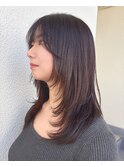 ナチュラルミディアムレイヤーハッシュカット