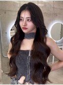 韓国ヘア 2wayバング 顔まわりカットNo.1 レイヤー グレージュ