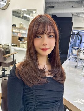 ハピネス 梅田茶屋町店(HAPPINESS) 韓国ヘア/レイヤーカット/髪質改善/顔周りカット/ピンクベージュ