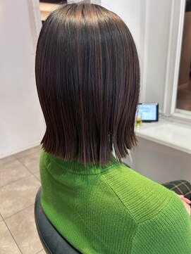 ドクターズサロン レラパール 肩上ボブ/切りっぱなしミディ/ダークブラウン/つや髪ストレート