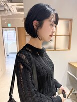 ラミエ バイ メルト 吉祥寺(lamie by melt)&nbsp;久保田)切りっぱなしミニボブヘーゼルグレージュくせ毛風セット