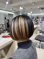 アッシュ 高幡不動店(Ash) ショートボブアンブレラカラー髪質改善落とせる暗染めミニボブ