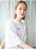 #小顔黒髪クラゲヘアーオリーブグレーココアベージュ