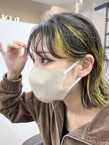 キジ(kiji)&nbsp;ミディアムボブレイヤー/ハイライト/デザインカラー/イエロー