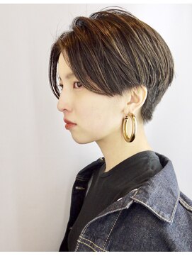 モリオフロムロンドン 原宿本店(morio from London) 【morio 原宿】センターパート 前髪なし ハンサムショート 黒髪