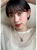 透明感暗髪×束感ショート×シースルーバング×フレンチガーリー