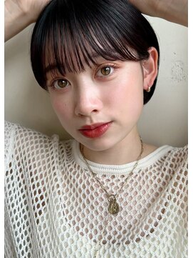 ガーデン オオタカノモリ(garden otakanomori) 透明感暗髪×束感ショート×シースルーバング×フレンチガーリー