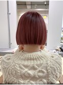＊ピンクベージュ×切りっぱなしボブ＊