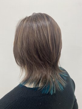 ディルガ ワッセ店(DILGA) インナーカラー　ブルーグリーン