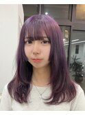 ラベンダーパープル10代20代ハイトーンブリーチバイオレットカラ