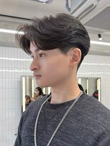 センターパートニュアンスパーマ