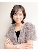 大人ミニボブ前髪長め切りっぱなしボブ丸顔面長絶壁K20250530