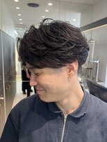 ロンドシエル 横浜(Lond ciel)&nbsp;men'sフェザーパーマブルーブラックメンズブリーチなし横浜