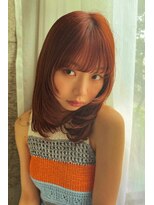 ジーナ 姪浜(Zina)&nbsp;顔周りレイヤーカット/オレンジカラー【zina姪浜】