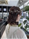 【藤岡】パールが映えるフェミニンアレンジ