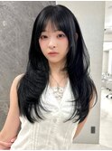 丸顔 似合わせ前髪 韓国ワンホン 顔まわり 銀座