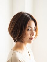 フープ 川越(hoop)&nbsp;前下がりショートボブ/川越/ハイライト/白髪ぼかし/白髪染め