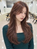モト 船橋(moto)&nbsp;韓国ロングレイヤー上品艶髪アプリコットブラウン顔周り船橋