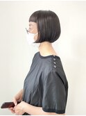 ダメージレスストレートオン眉前髪ミニボブ【吉祥寺/髪質改善】