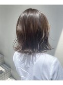 マロンブラウン_マロンベージュ Aラインボブ かきあげ