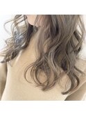 《Mimosa》#グレージュ #ブリーチなし #透明感カラー