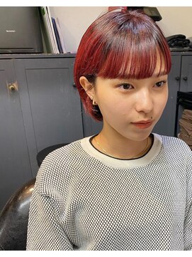 ソイリウム 下北沢(soi rium) 深いレッド　耳掛けショート