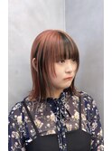 インナーカラー ウルフカット 切りっぱなし
