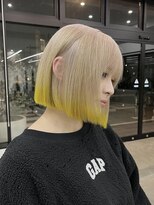 ノートエートル 西金沢(Nought etre)&nbsp;10代20代ミディアムストレートタッセルボブハイトーン裾カラー