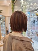 切りっぱなしボブ×ハイライト