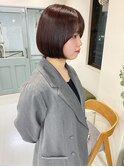 ミニボブ ツヤ暖色カラー
