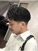 七三オールバック テーパーフェード