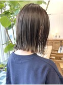 栄タッセルボブくびれ透明感ベージュヘア