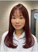 赤髪/艶髪/髪質改善/ブリーチなし/韓国レイヤー/オージュア