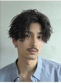 銀座シャドウパーマツイストスパイラルパーマセンターパート眉毛