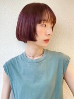 カバーヘア ブリス 北浦和(COVER HAIR bliss) 秋カラーブリーチなし小顔ショートボブ/艶カシスブラウンp北浦和