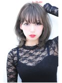 小顔◎小頭◎オススメ前髪!束感くびれセミディ×アッシュカラー