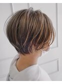 大人可愛い20代30代40代黒髪前下がりショートボブ丸みショート8