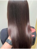 縮毛矯正　リンゴ幹細胞トリートメント　ショコラレッドブラウン
