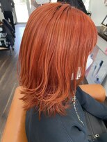 ヘアガーデン ティアラ(Hair Garden TIARA)&nbsp;20代30代オレンジカラー外ハネスタイル