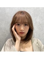 エジョン 八幡山店(Aejon)&nbsp;シルキーベージュ斜めバングチョコレートデザインカラー