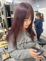 リア(riah)&nbsp;透明感カラー/モーヴピンク/艶髪/艶色/セミロング/ストレート